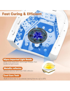 Lámpara de Uñas LED UV HoMove 72W Inalámbrica con Ventilador 2