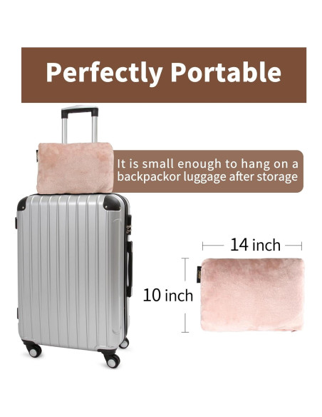 Manta Portátil de Viaje Tirrinia Rosa 127x178 cm con Bolsillo