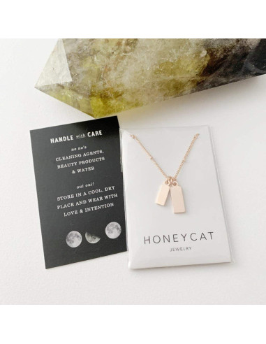 Collar con Etiqueta para Perro Pequeño HONEYCAT Oro Rosa 53-58 cm