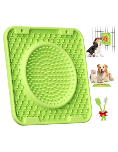 Alfombrilla de Lamer HOSGOT para Perros y Gatos Verde 3 en 1