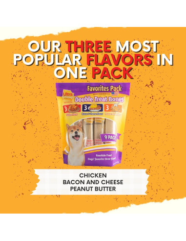 Huesos Doble Tratamiento Ultra Masticables Ultra Chewy 9 Piezas