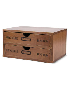 Organizador de Escritorio de Madera Flexzion con 2 Cajones