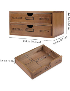 Organizador de Escritorio de Madera Flexzion con 2 Cajones 2