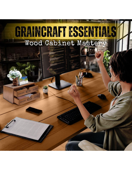 Organizador de Escritorio de Madera Flexzion con 2 Cajones