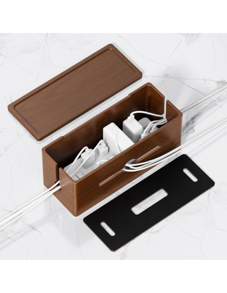 Caja de Gestión de Cables HomeBliss Extra Grande de Madera