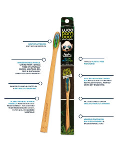 Cepillos de dientes de bambú WooBamboo - Mango delgado - 4 unidades 2
