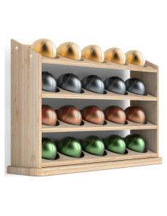 Soporte para 20 Cápsulas Nespresso Vertuo GALVANOX de Bambú