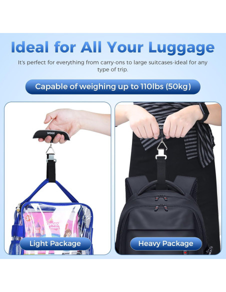 Báscula de Equipaje Digital WGGE 50kg con Pantalla LCD