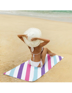 Toalla de Playa Grande Flotilla de Ballenas Rosa 152.4x76.2cm 2