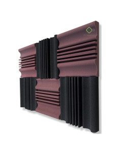 Panel de Pared Acústico YGM Wave - Pack de 6, 30x30 cm, Café y Negro