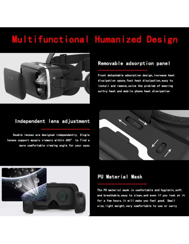 Auriculares VR SHINECON para iPhone y Android 4.7-6"