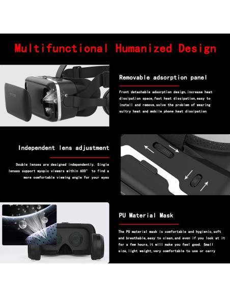 Auriculares VR SHINECON para iPhone y Android 4.7-6"