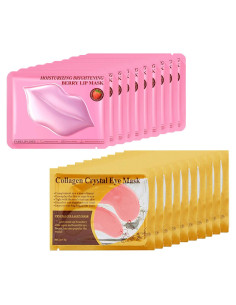 20 Pares de Mascarillas Hidratantes para Labios y Ojos Aaiffey