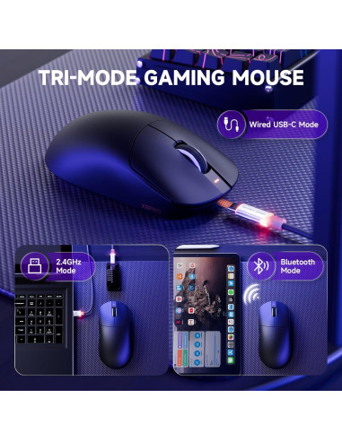 Ratón Gaming Inalámbrico MAMBASNAKE X8 PRO 40000 DPI Ergonómico
