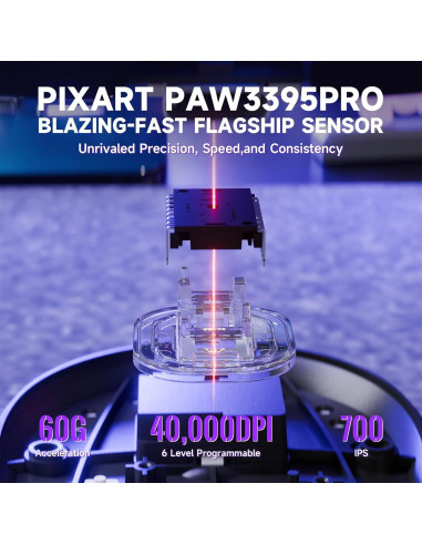 Ratón Gaming Inalámbrico MAMBASNAKE X8 PRO 40000 DPI Ergonómico