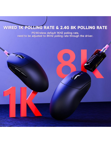 Ratón Gaming Inalámbrico MAMBASNAKE X8 PRO 40000 DPI Ergonómico