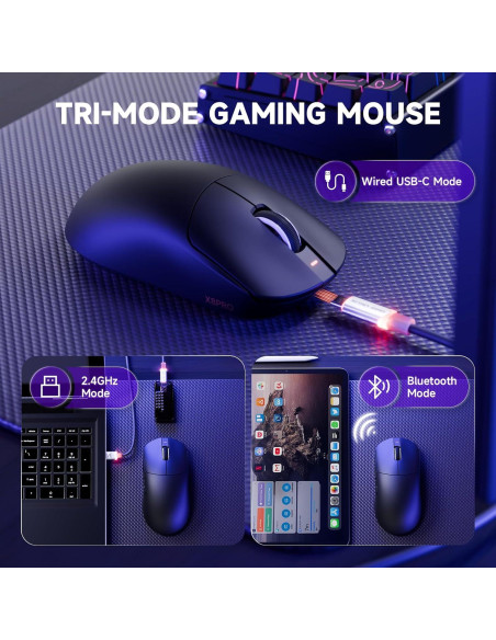 Ratón Gaming Inalámbrico MAMBASNAKE X8 PRO 40000 DPI Ergonómico