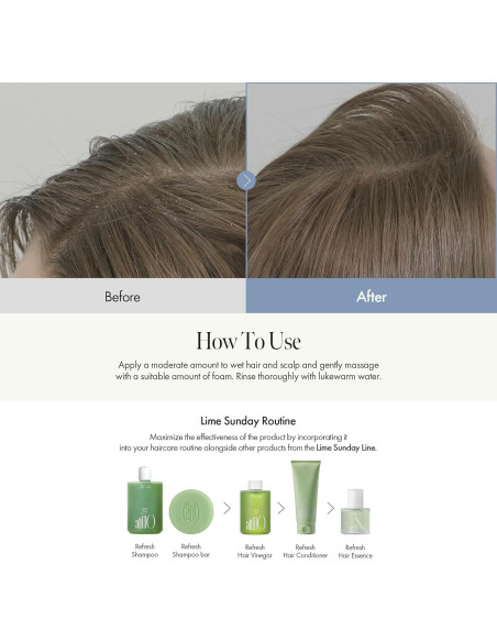 Champú Refrescante Lima Domingo 450 ml - Exfoliante y Limpieza Profunda