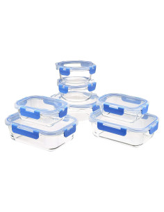 Juego de 14 Contenedores de Almacenamiento de Vidrio Amazon Basics