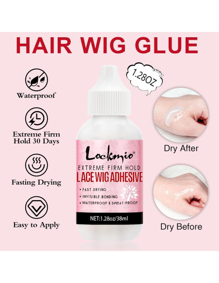 Kit de Peluca 15 Piezas Lockmio - Spray, Cera, Control de Bordes