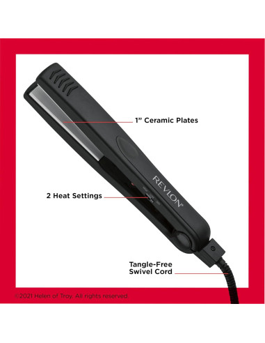 Alisador de Cerámica Revlon 2.54 cm - Resultados Rápidos