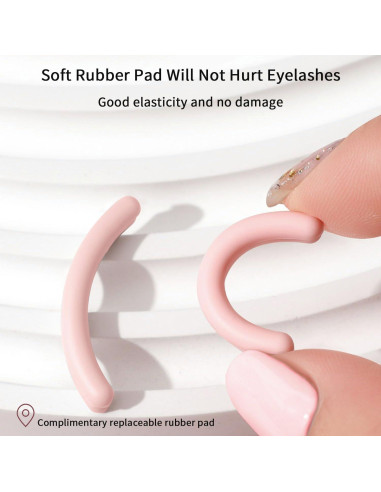 Rizador de Pestañas ELESDA con Almohadillas de Silicona Rosa