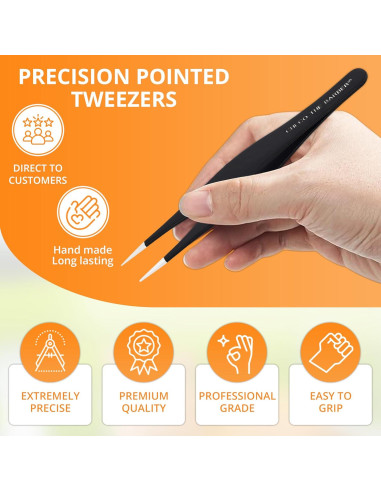 Pinzas Puntiagudas CHECO THE BARBER de Acero Inoxidable