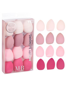 Paquete de 12 Esponjas de Maquillaje MHB - Beauty Blenders Pastel