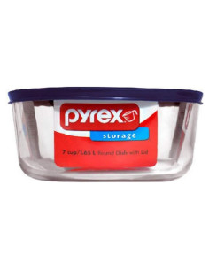 Tazón Mezclador de Vidrio Pyrex 7 Tazas con Tapa Azul