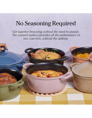 Olla Perfecta de Hierro Fundido Nuestra Lugar 5.5 Qt Esmaltada