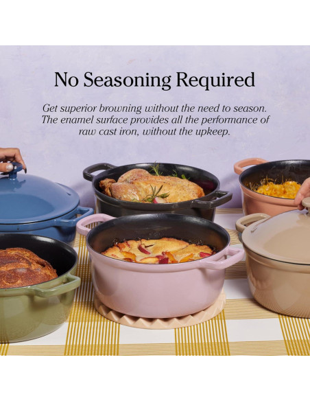 Olla Perfecta de Hierro Fundido Nuestra Lugar 5.5 Qt Esmaltada