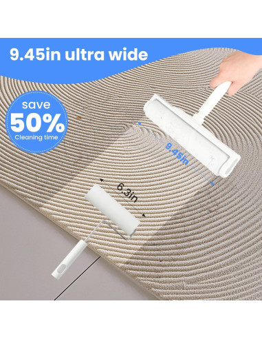 Rodillo de Pelusa YabeePet 40.4'' Mango Telescópico Extra Pegajoso