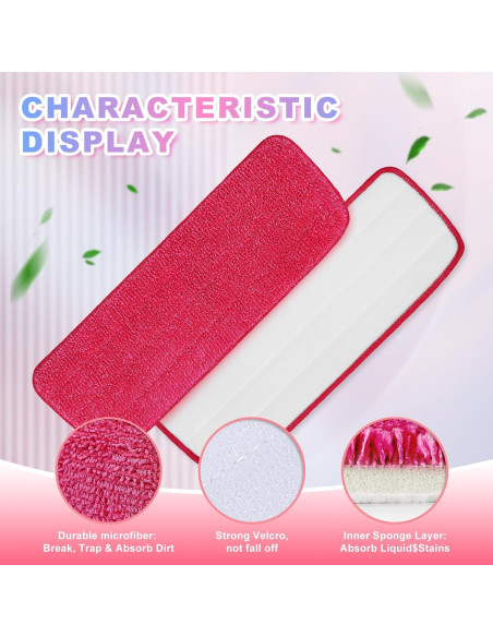 Paños de Microfibra Reutilizables iKEEPOW para Mop Rubbermaid 41.91 cm