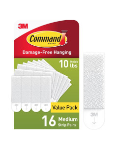 Tiradores Medianos Command para Colgar Cuadros 16 Pares