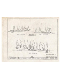 Mapa Vintage Tumbas Cementerio Judío Sonora 50.8x40.6cm