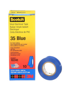 Cinta Eléctrica Scotch 35 1/2" x 20' Azul 10 Rollos Profesional 2