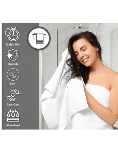 12 Toallas de Baño Económicas TEXTILES DE ORO 61x122 cm Algodón 2