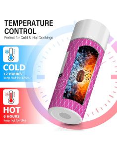 Taza de Acero Inoxidable TUMBTU 600ml Rosa con Tapa 2