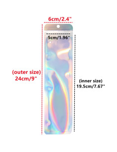 Paquete de 100 Bolsas Holográficas Reutilizables KALOVISEN 6x23cm 2