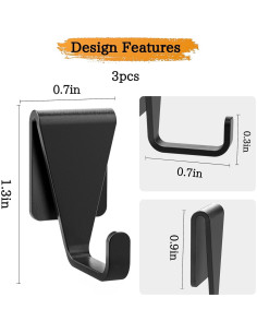 Ganchos para Parrillas Sirozi 3 Pack de Aluminio Negro 2