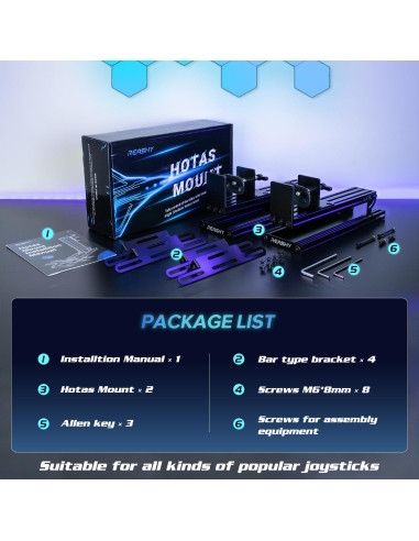 Soporte Reashy Hotas para Joystick de Aluminio Negro
