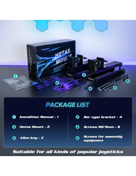 Soporte Reashy Hotas para Joystick de Aluminio Negro