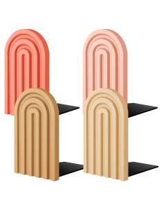 Soporte de Libros Arco Harloon 4 Piezas Madera y Metal