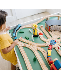 Juego de Ferrocarril de Madera Melissa & Doug 130 Piezas 2