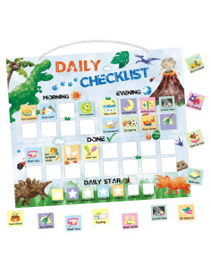 Gráfico de Rutina Diaria WERNNSAI Dinosaurios 33x28 cm