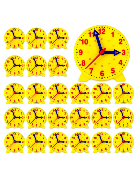 Kit de Reloj de Enseñanza Batiyeer 24 Piezas 10 cm Amarillo