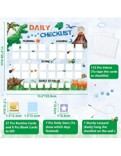 Gráfico de Rutina Diaria WERNNSAI Dinosaurios 33x28 cm 2