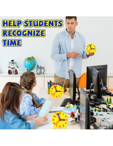 Kit de Reloj de Enseñanza Batiyeer 24 Piezas 10 cm Amarillo