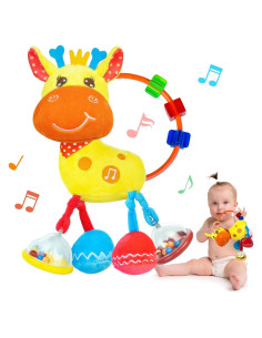 Juguete Sensorial Musical Coqin Jirafa para Bebés 0-12 Meses