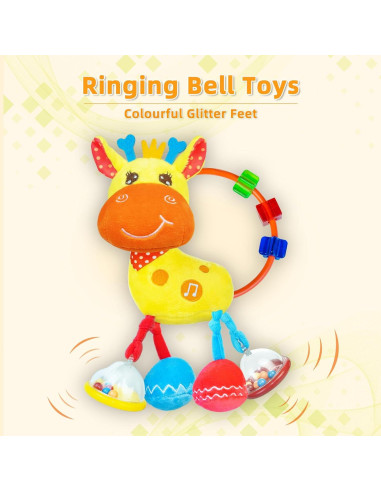Juguete Sensorial Musical Coqin Jirafa para Bebés 0-12 Meses